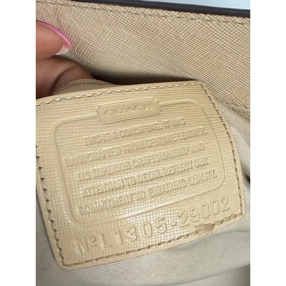 Coach Madison Tan Beige Leather Zip Top Tote Bag 29002
